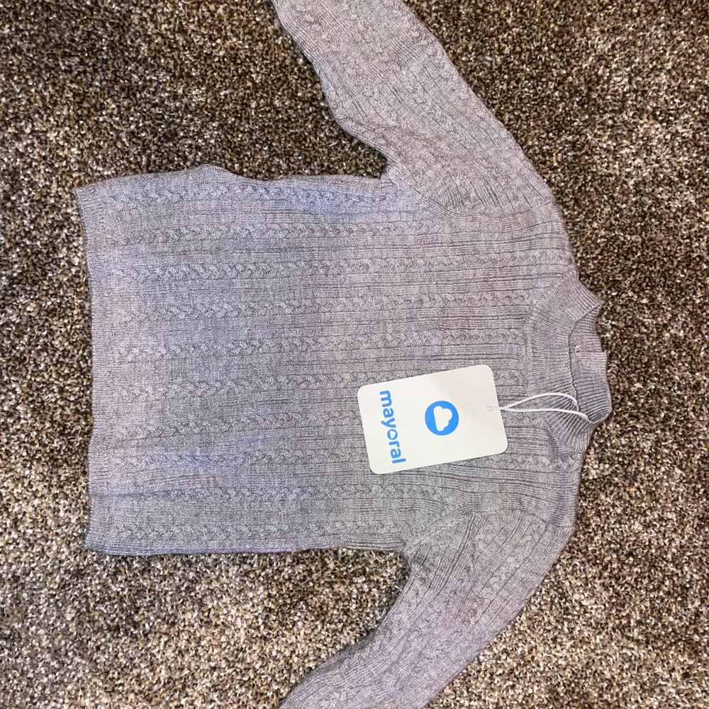 Mayoral Light Gray Cable Knit Infant Sweater